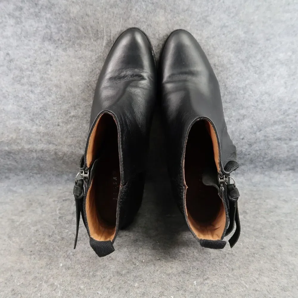 Jigsaw Shoes Womens 40 Booties Leather Calf Hair Fashion Classic Timeless Black
